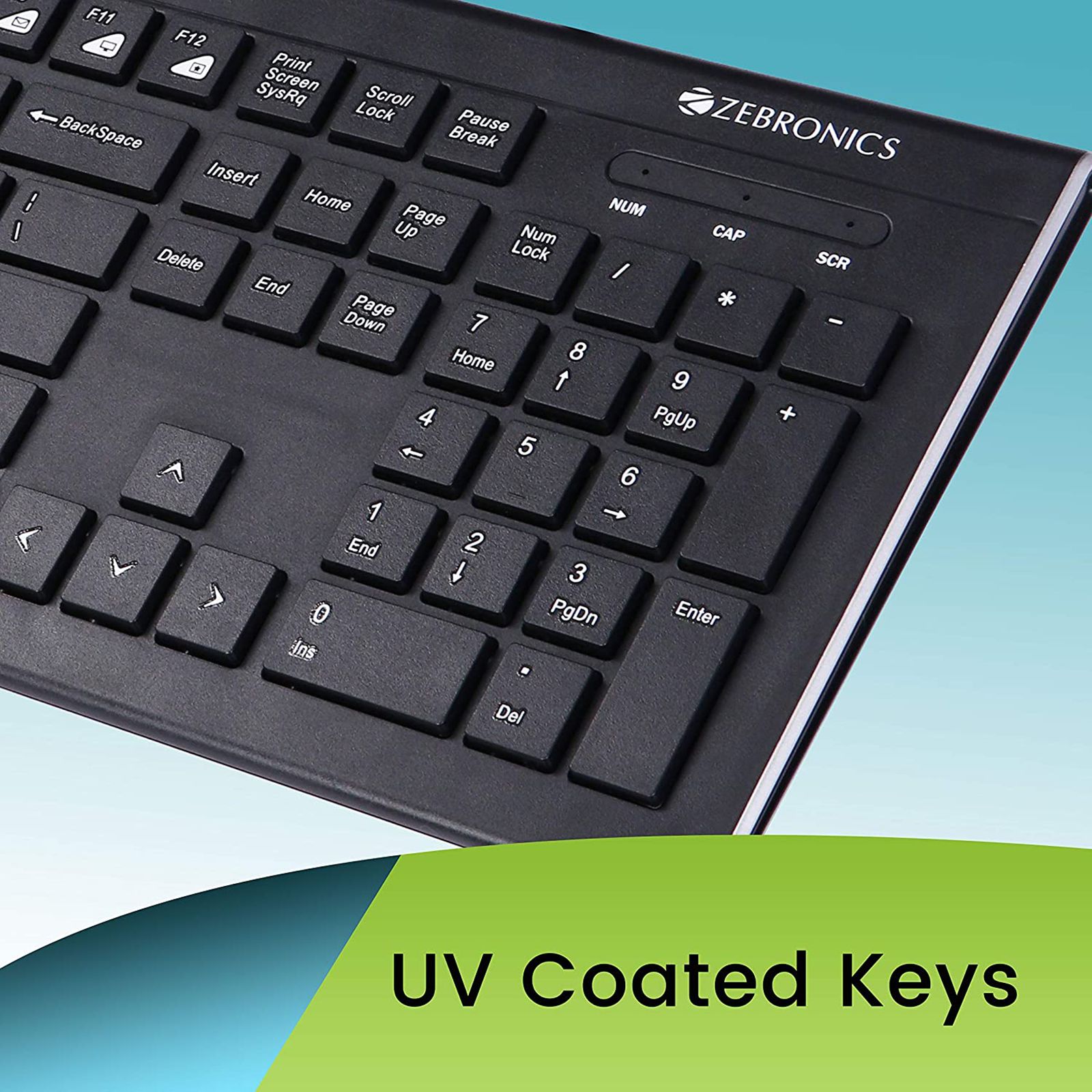 Buy Zebronics ZEB-DLK01 Wired Keyboard with Number Pad (UV Coated